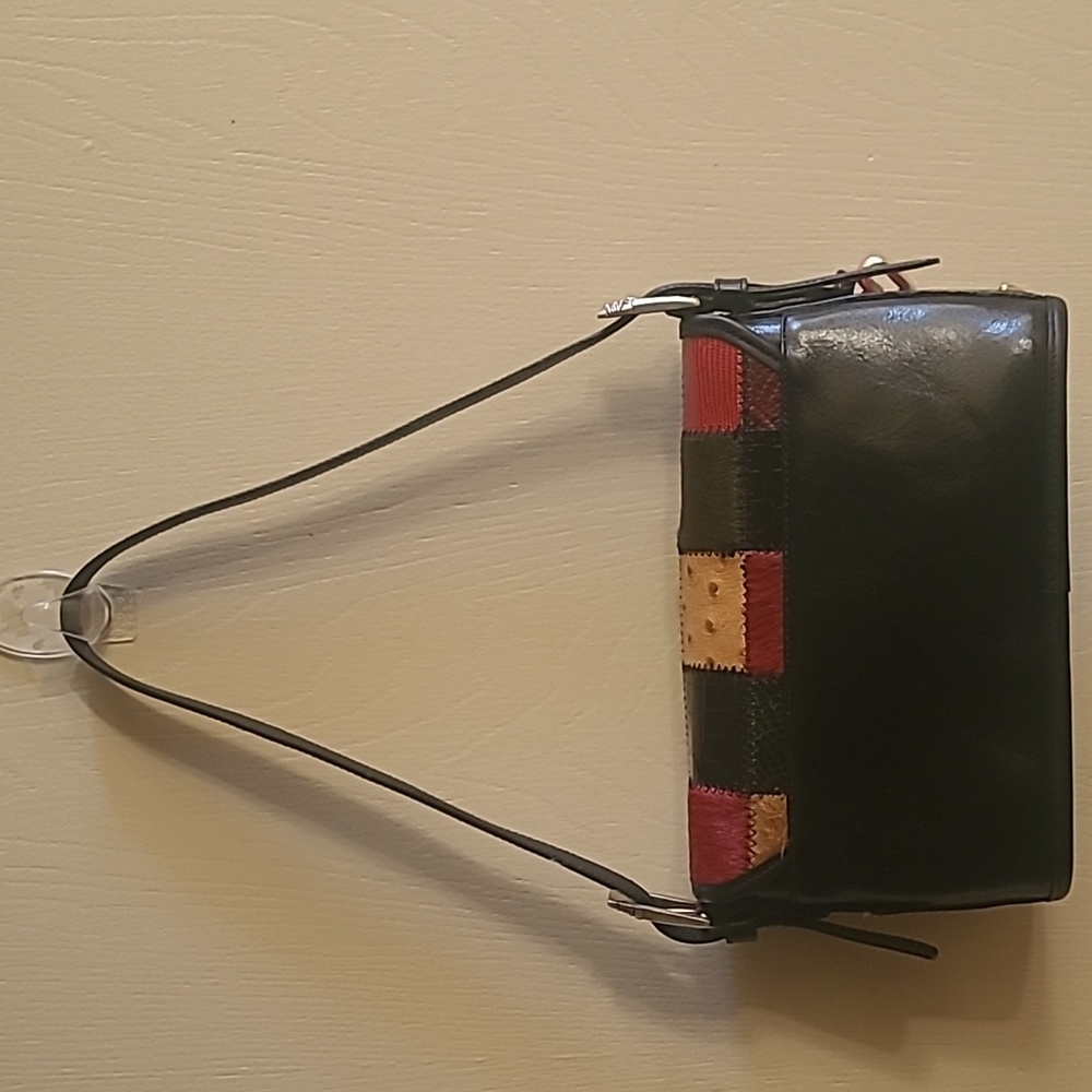 Brighton Limited Edition Crossbody Bag Multicolor Patchwork Leather Snap - Picture 4 of 9